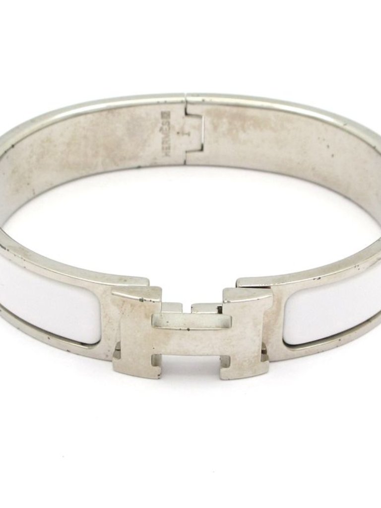 Hermes Bangle Click Silver White 905$